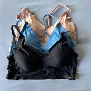 Lucky Brand Women's wireless Bra Set - Black, Blue, and Cream